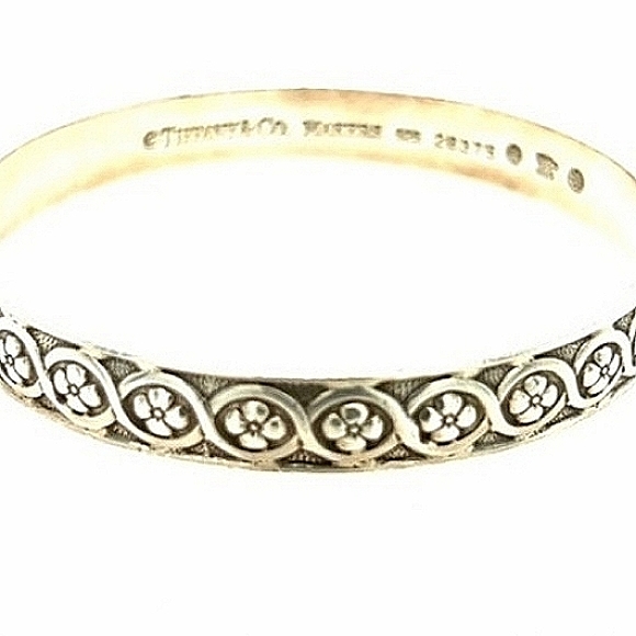 Tiffany & Co. Jewelry - Tiffany & Co. Sterling Silver Markers Floral Bangl
